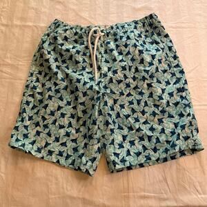 J. Crew flex men’s swim trunks 7” stingray pattern size small